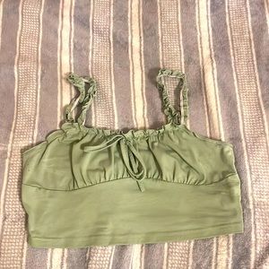 Pastel green cropped tank top